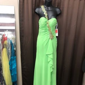 Precious Formals Gown Size 00 lime green 1 strap Formal